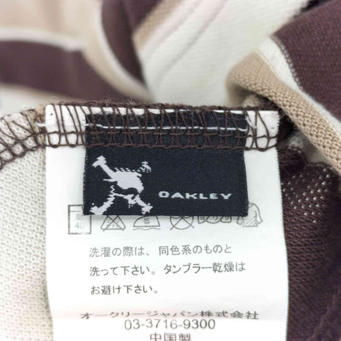 オークリー OAKLEY 00s Y2K コットンポリ ボーダー ハイネック カットソー メンズ import:XL