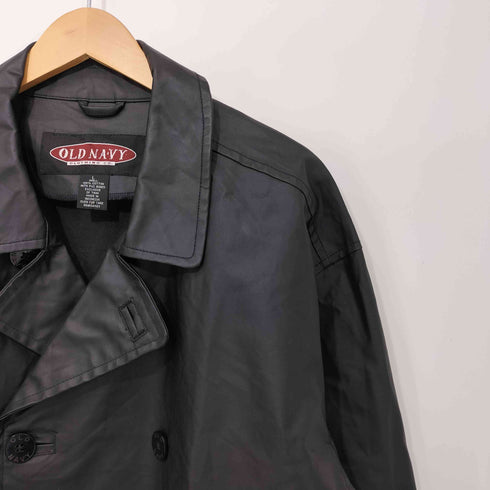 オールドネイビー OLD NAVY 90s PVC コーティング マルチポケット ダブルブレスト コットン ピーコート メンズ import:L