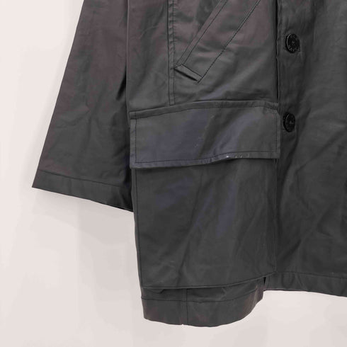 オールドネイビー OLD NAVY 90s PVC コーティング マルチポケット ダブルブレスト コットン ピーコート メンズ import:L