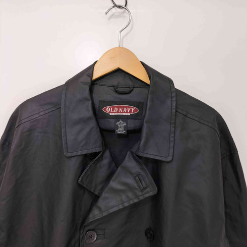 オールドネイビー OLD NAVY 90s PVC コーティング マルチポケット ダブルブレスト コットン ピーコート メンズ import:L