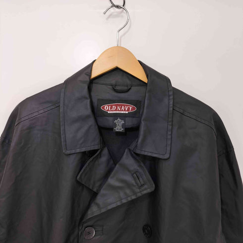 オールドネイビー OLD NAVY 90s PVC コーティング マルチポケット ダブルブレスト コットン ピーコート メンズ import:L