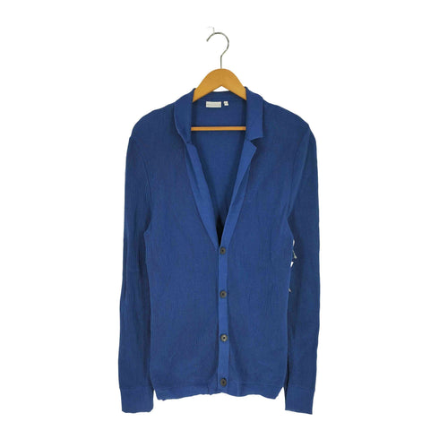 カルバンクライン CALVIN KLEIN オープンネック 畦編み コットンカーディガン メンズ import:L