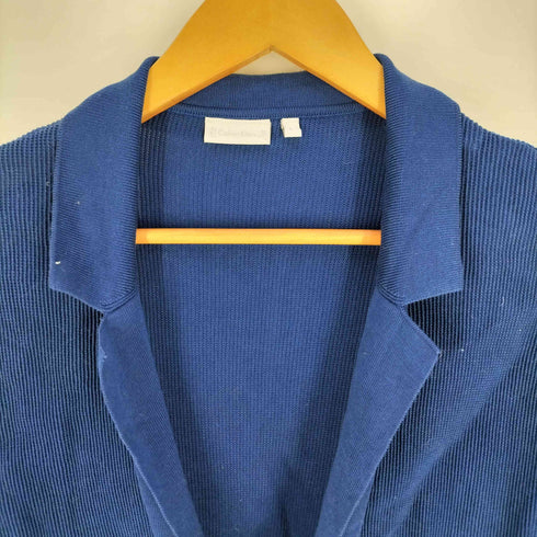カルバンクライン CALVIN KLEIN オープンネック 畦編み コットンカーディガン メンズ import:L