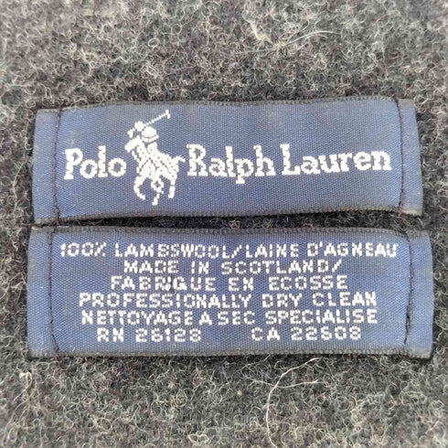 ポロバイラルフローレン Polo by RALPH LAUREN スコットランド製 スモールポニー刺繍 フリンジウールマフラー メンズ