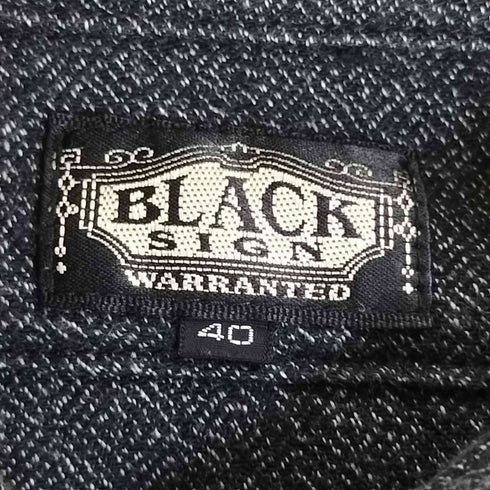 BLACK SIGN 総柄 カフス レギュラーカラーシャツ メンズ 40