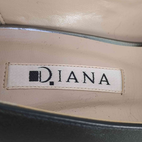 ダイアナ DIANA スクエアトゥ 金具装飾 ヒール フェイクレザー ヒール パンプス レディース JPN:23