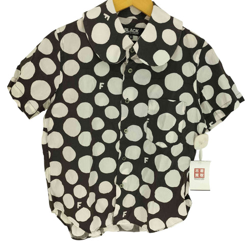 ブラックコムデギャルソン BLACK COMME des GARCONS AD2017 18SS コインドット ラウンドカラー 丸襟 S/S ブラウス シャツ レディース JPN:S