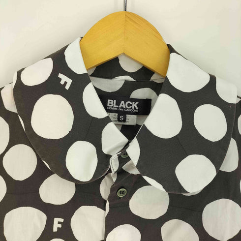 ブラックコムデギャルソン BLACK COMME des GARCONS AD2017 18SS コインドット ラウンドカラー 丸襟 S/S ブラウス シャツ レディース JPN:S