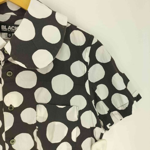 ブラックコムデギャルソン BLACK COMME des GARCONS AD2017 18SS コインドット ラウンドカラー 丸襟 S/S ブラウス シャツ レディース JPN:S