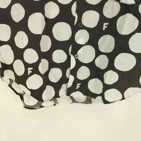 ブラックコムデギャルソン BLACK COMME des GARCONS AD2017 18SS コインドット ラウンドカラー 丸襟 S/S ブラウス シャツ レディース JPN:S