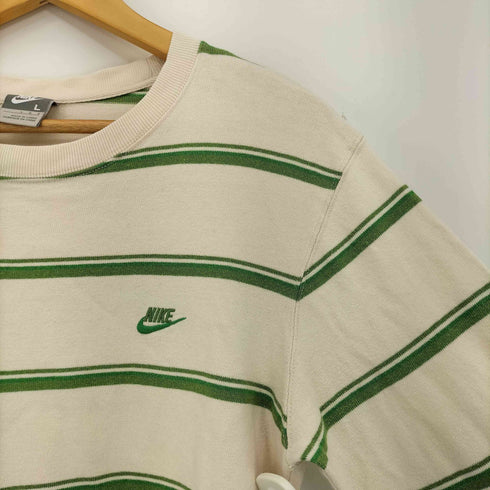 ナイキ NIKE 00s グレータグ ロゴ刺繍 ボーダー 長袖 Tシャツ Y2K メンズ import:L