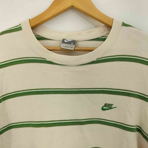 ナイキ NIKE 00s グレータグ ロゴ刺繍 ボーダー 長袖 Tシャツ Y2K メンズ import:L