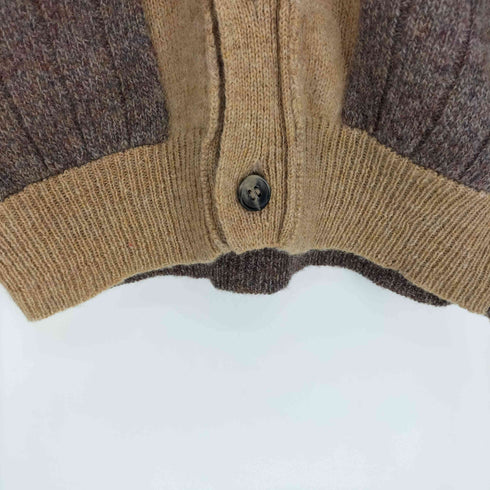 WEBB CLASSIC 80-90S シェットランドウール ラムウール 切替 Vネック ニットカーディガン メンズ import:M