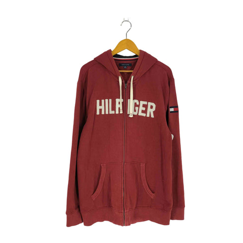 トミーヒルフィガー TOMMY HILFIGER ロゴワッペン ジップパーカー メンズ import:XXL