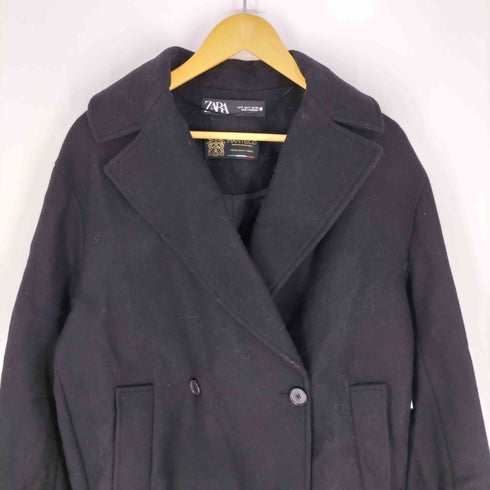 ザラ ZARA MANTECO オーバーサイズ ウール ダブルブレスト ロング コート レディース import:S