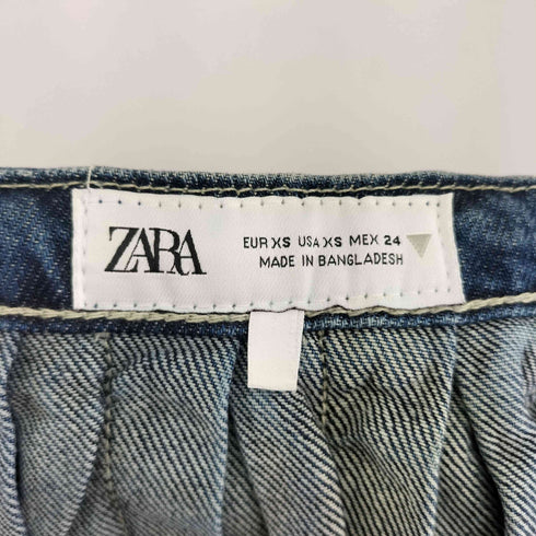 ザラ ZARA DENIM BOX PLEAT SKIRT レディース US XS