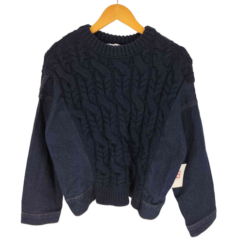 ザラ ZARA コントラスト ニット&デニム セーター レディース import:S