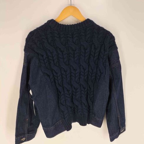 ザラ ZARA コントラスト ニット&デニム セーター レディース import:S