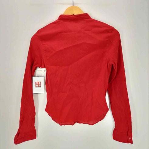 アニエスベー agnes b. PARIS 変形襟 シェイプダーツ プリーツ L/S シャツ レディース 2