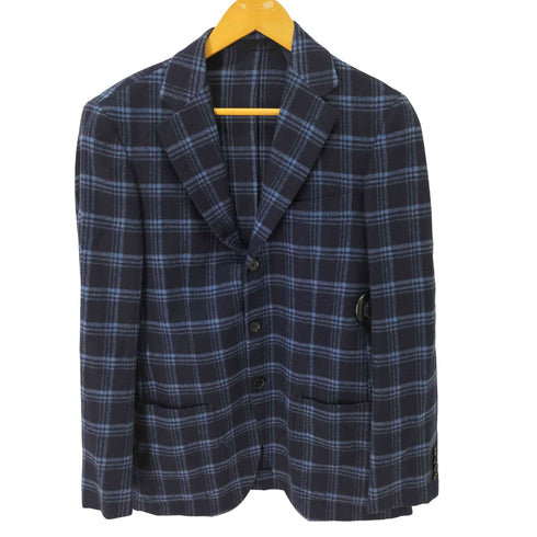 エディフィス EDIFICE カシミヤ シルク混 2B チェックテーラードジャケット メンズ JPN:44