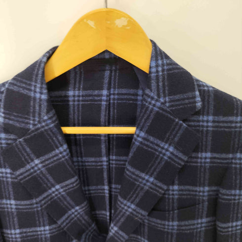 エディフィス EDIFICE カシミヤ シルク混 2B チェックテーラードジャケット メンズ JPN:44