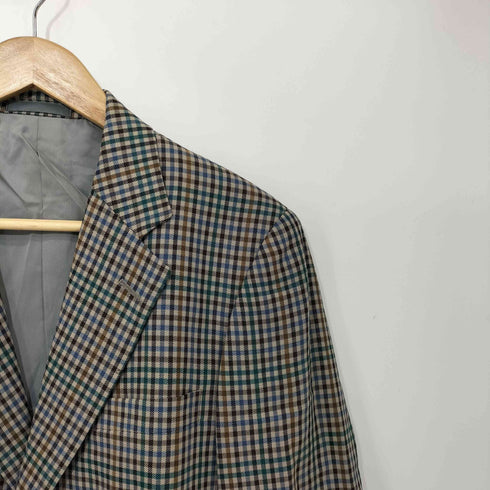 ビルブラス BILL BLASS チェック柄 総ウール 2B テーラードジャケット メンズ 90-78-165A4