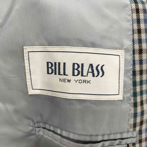 ビルブラス BILL BLASS チェック柄 総ウール 2B テーラードジャケット メンズ 90-78-165A4
