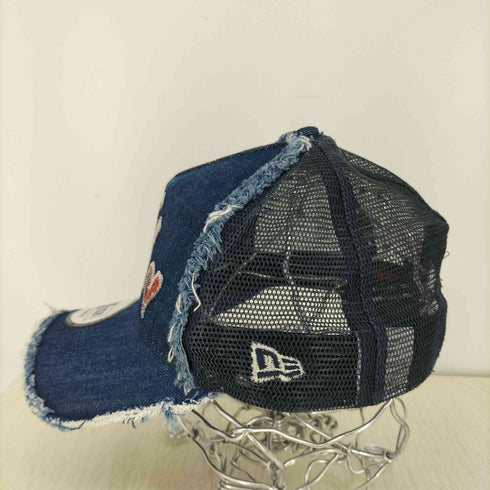 ニューエラ NEW ERA ベースボールチームロゴ刺繍 スパンコール ダメージ加工 デニム メッシュキャップ レディース