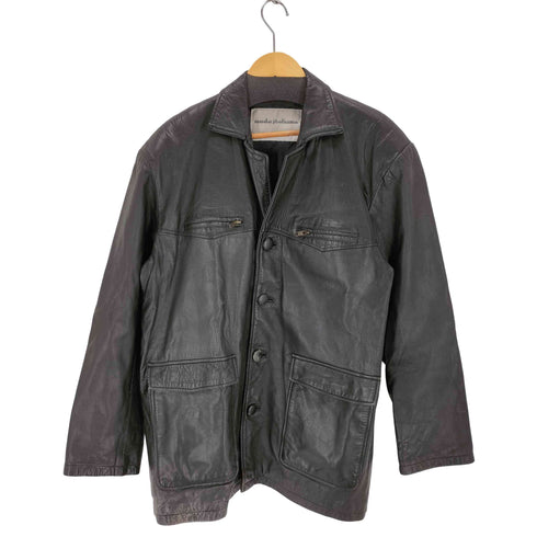 MODA ITALIANA ラムレザーオープンカラーハーフコート メンズ import:M