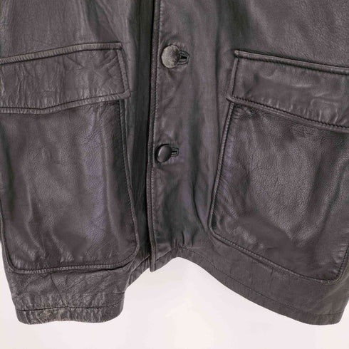 MODA ITALIANA ラムレザーオープンカラーハーフコート メンズ import:M