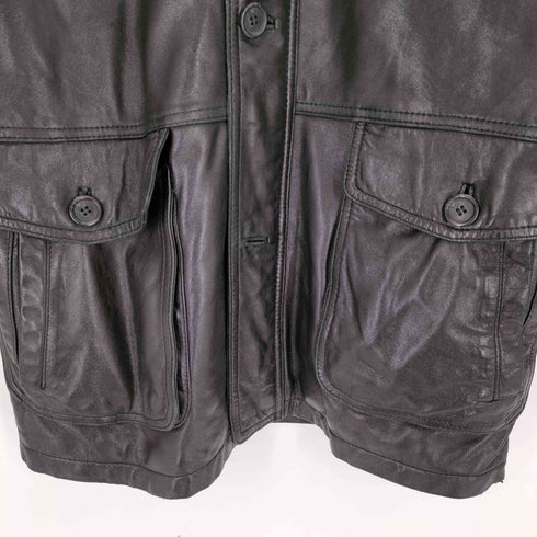 MANPHOTO 裏地キルティング レザーステンカラーハーフコート メンズ import:M