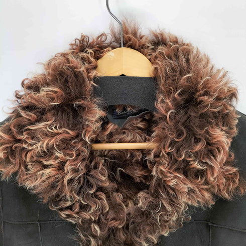 Catherine Harnel ラムスエード プードルファー ムートンジャケット レディース import:M