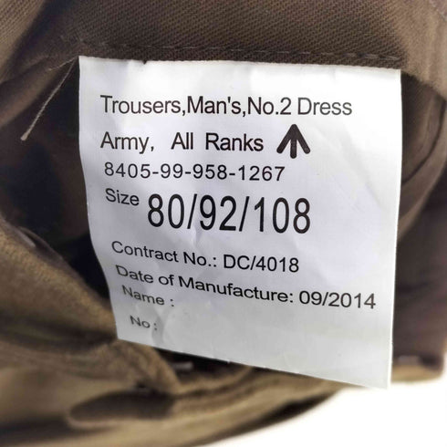UK ARMY NO.2 DRESS PANS ドレスパンツ メンズ 80/92/108