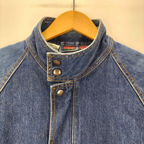 アイゾッド IZOD 90S 緑糸巻きタグ 裏地チェック デニム ハリントン ジャケット スイングトップ メンズ import:M