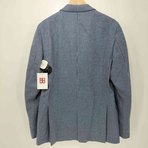 ラルディー二 LARDINI ウール ストライプ ピークドラペル 2B テーラード ジャケット メンズ 50 7REG