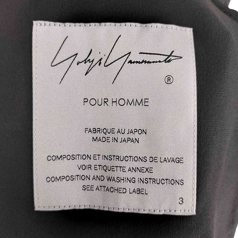 ヨウジヤマモトプールオム Yohji Yamamoto POUR HOMME 25SS 12M SILK DECINE ASYMMETRY BUTTON DETAIL JACKET メンズ JPN:3
