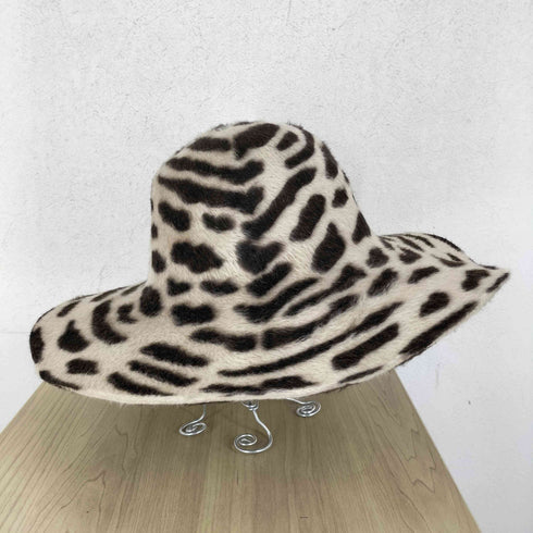 チェコ製 カウ柄 ロングブリム ハット メンズ