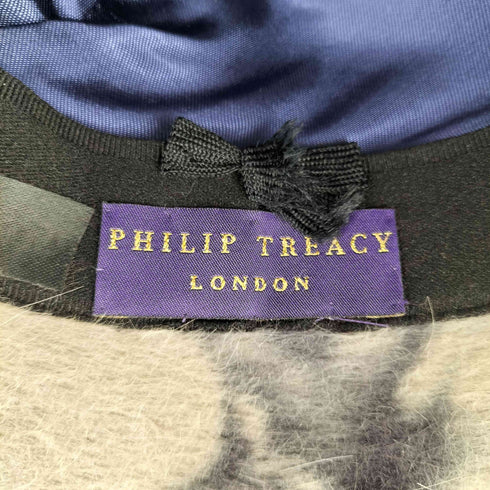 Philip Treacy London 総柄 変形デザイン ロングブリム ハット レディース