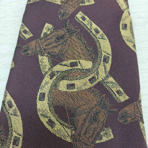 ラルフローレン RALPH LAUREN MADE BY HAND ホース刺繍 シルクネクタイ メンズ