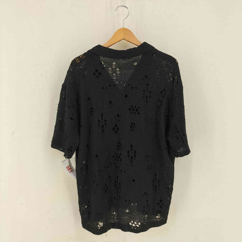 ザラ ZARA レース編み穴あきシャツ メンズ import:L