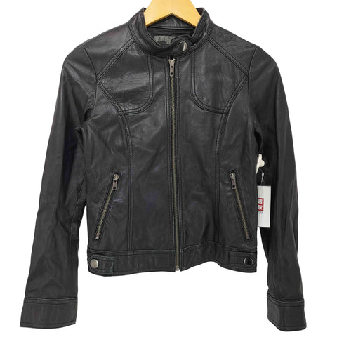 ブラックバイマウジー BLACK by moussy シープレザー シングル ライダースジャケット レディース JPN:1