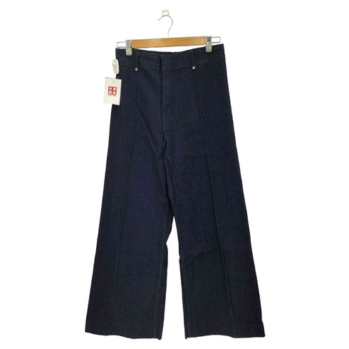 ザラ ZARA WIDE-LEG ハイライズデニムパンツ レディース EUR:38
