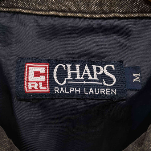 チャップスラルフローレン CHAPS RALPH LAUREN ダブルジップ ブラックデニム スウィングトップ メンズ import:M
