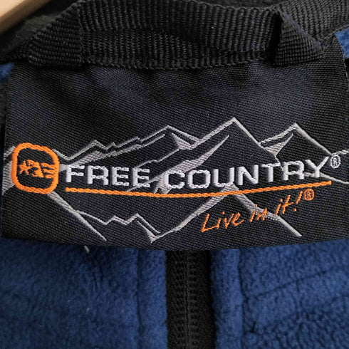 フリーカントリー free country 90s ロゴ刺繍 フリースジップアップジャケット メンズ import:L