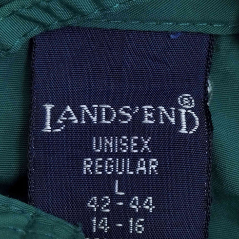 ランズエンド LANDS END 90-00s 比翼ジップ ゲームポケット フーデットナイロンジャケット 裾ドローコード メンズ import:L