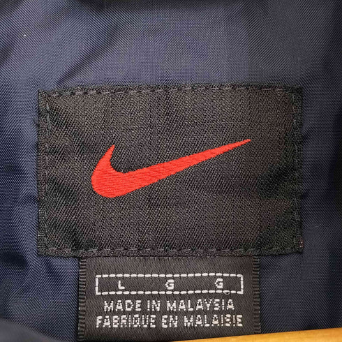 ナイキ NIKE 00s 黒タグ 裾スウォッシュ ツートン ジップアップ ナイロン ジャケット メンズ import:L