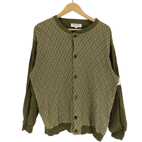 バルマンパリ BALMAIN PARIS アーガイル クルーネック カーディガン メンズ import:L