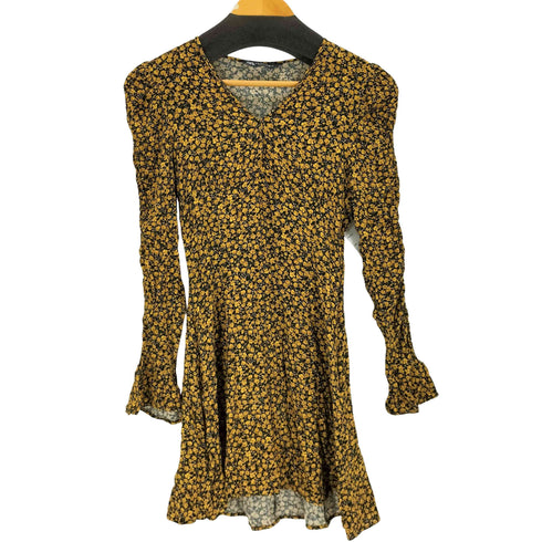 ザラ ZARA 小花柄パフスリーブミニワンピース レディース import:S