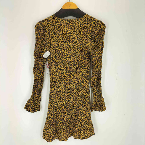 ザラ ZARA 小花柄パフスリーブミニワンピース レディース import:S
