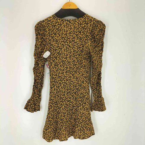ザラ ZARA 小花柄パフスリーブミニワンピース レディース import:S